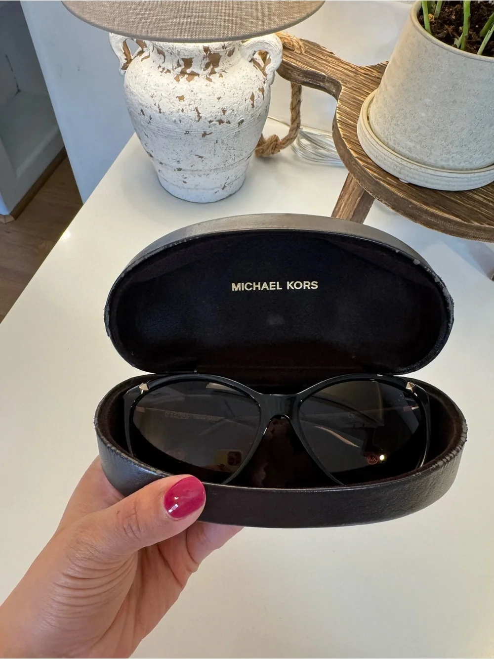 Michael Kors Black Frame Sunglasses with Brown Gradient Lenses - Picture 6 of 7